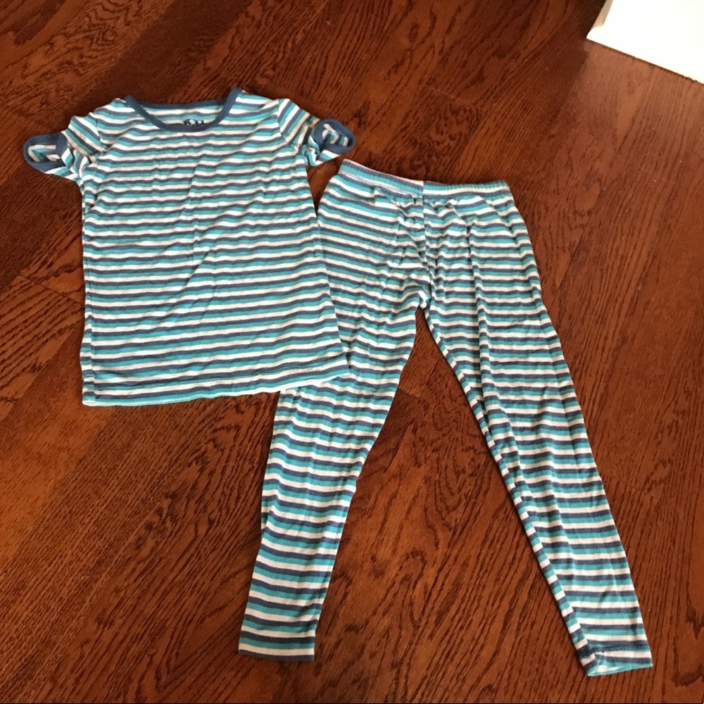 Kickee Pants Blue Stripe 2 piece pajama set